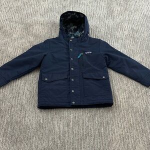 Patagonia Water Repellent Boys’ Infurno Jacket in Navy Blue with hood